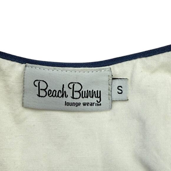 Beach Bunny Cover Up Mini Dress Size Small White and Navy Blue Lace - Picture 2 of 10